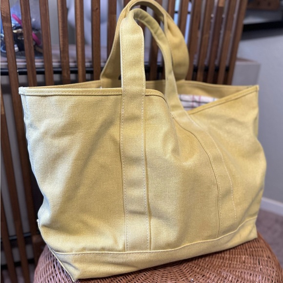 VTG L. L. Bean Boat & Tote Golden Butter Yellow Heavy Duty Canvas XL  - HTF - Picture 7 of 12